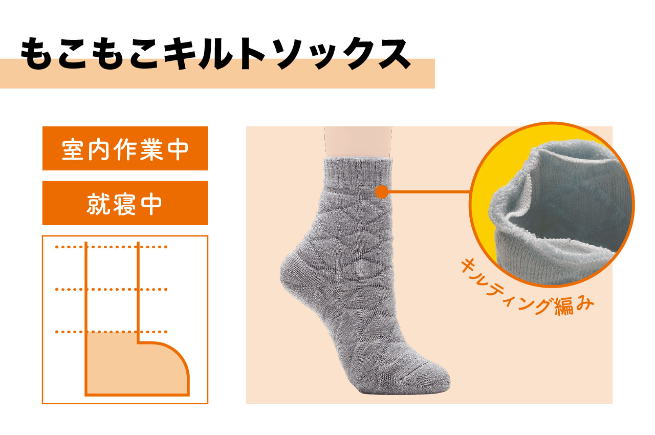 もこもこキルトソックス