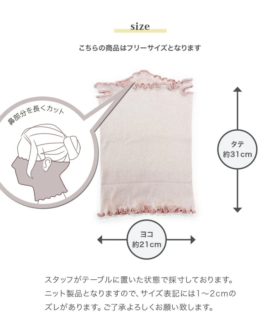 うすいあったかい保湿マスクのサイズ