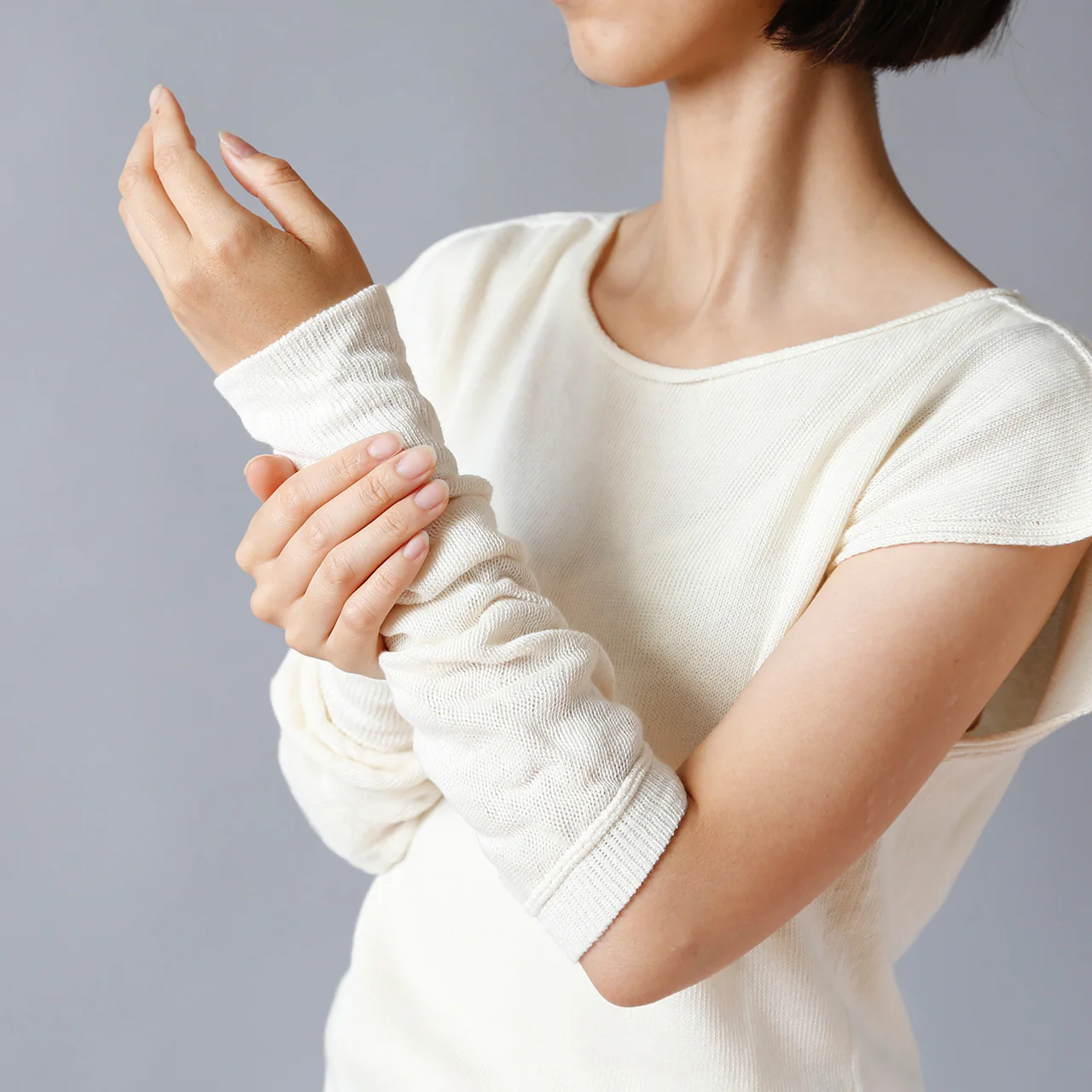 【残り10点】２重編みウォーマー(奈良さくらコットン)のイメージ画像